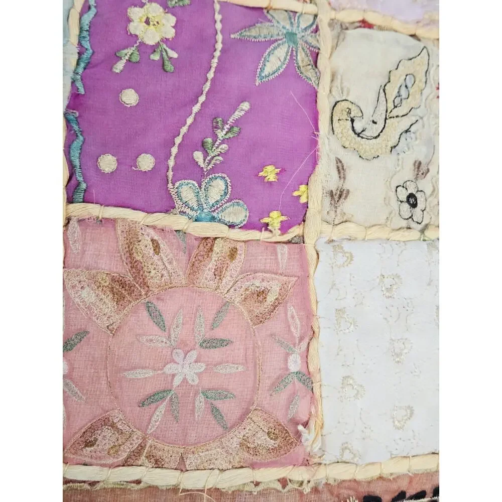 Beautiful Vtg Style Patchwork Cushion Cover Bedroom Décor Boho Retro Y2k